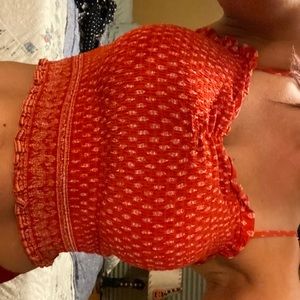 This here is a very elastic,bandanna print tube top. Size medium. Gianni Bini.